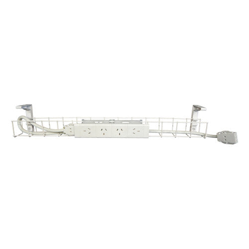 Rapidline Single Tier Cable Basket Kit 1550mm 4 GPO 2.5m Interconnecting Lead White