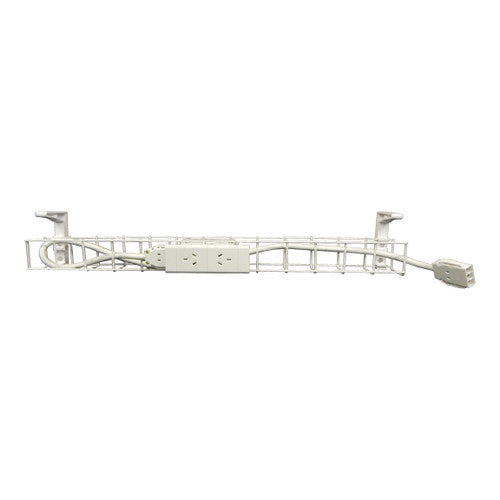 Rapidline Single Tier Cable Basket Kit 650mm 2 GPO 1.5m Interconnecting Lead Black