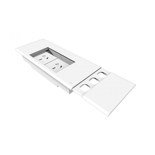 Rapidline Surface Mounted Flip Box 2 GPO 3 Data Provision White