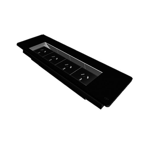 Rapidline Surface Mounted Flip Box 4 GPO Black
