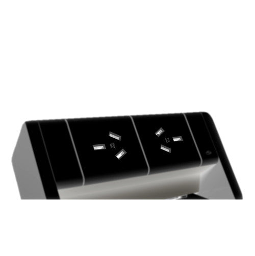 Rapidline Athena Power Rail Kit 2 GPO 600mm Lead Black