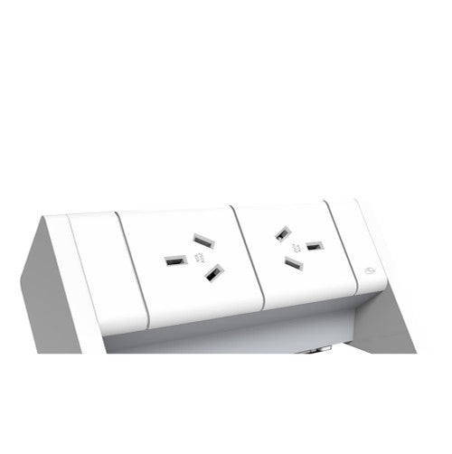 Rapidline Athena Power Rail Kit 2 GPO 600mm Lead White