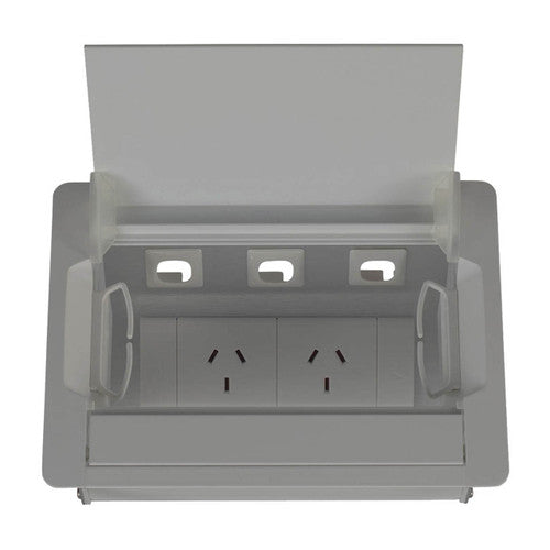 Rapidline Table Surface Mounted Service Box 2 GPO 3 Data Silver