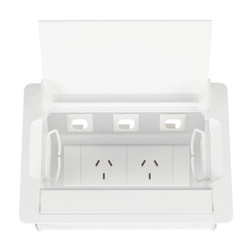 Rapidline Table Surface Mounted Service Box 2 GPO 3 Data White
