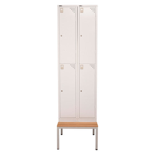 Rapidline Seat and Stand for Go 2 Lockers 305mm Light Oak / Silver Grey