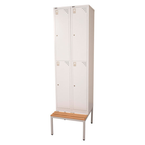 Rapidline Seat and Stand for Go 2 Lockers 305mm Light Oak / Silver Grey