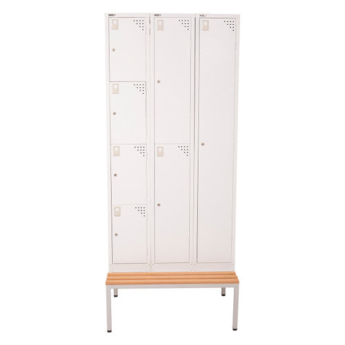 Rapidline Seat and Stand for Go 3 Lockers 305mm Light Oak / Silver Grey
