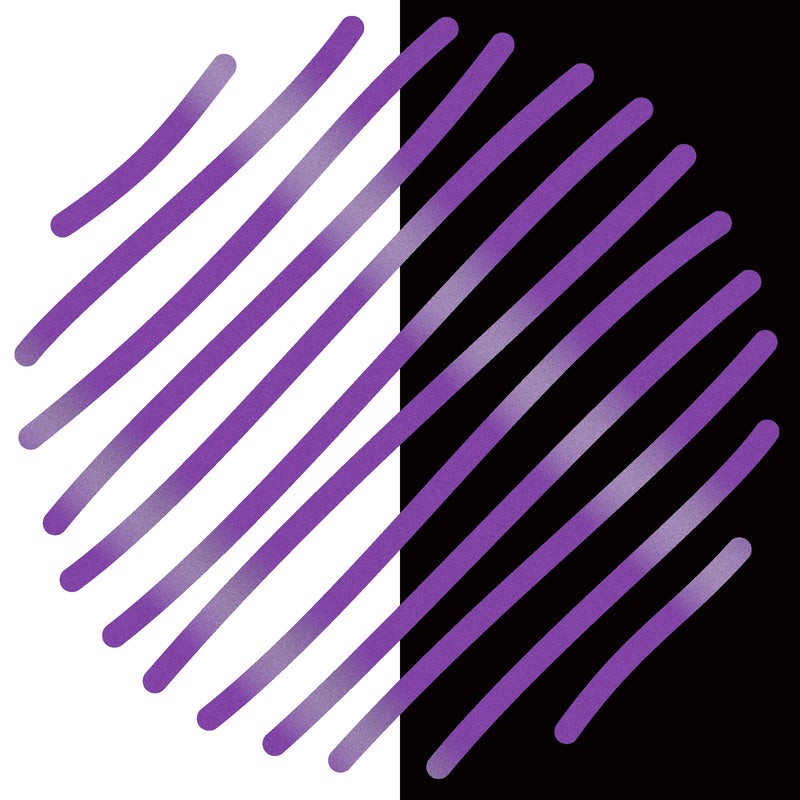 Sakura Gelly Roll Retractable 08 Metallic Purple swatch: purple diagonal lines across white and black paper