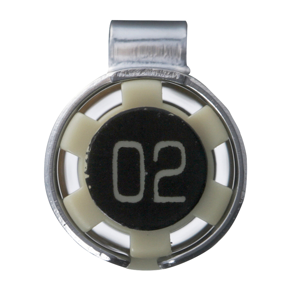 Sakura Pigma Micron 02 Black: close view of the cap end moulded with the size number 02