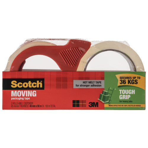 Scotch 3500 Dispenser and Moving Packaging Tape 2 Rolls 48mm x 50m Clear - image 1