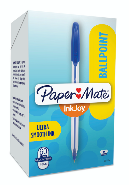 Papermate Inkjoy 50ST Capped Ballpoint Pen Medium 1.0mm Blue Box of 60