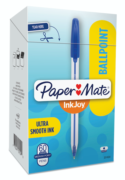 Papermate Inkjoy 50ST Capped Ballpoint Pen Medium 1.0mm Blue Box of 60