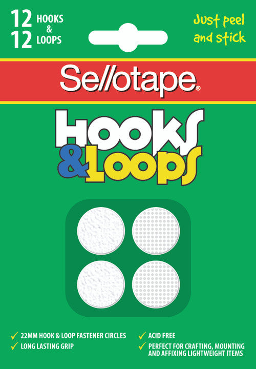 Sellotape Hook and Loop Spots Pack of 125 Set of 12 - image 1