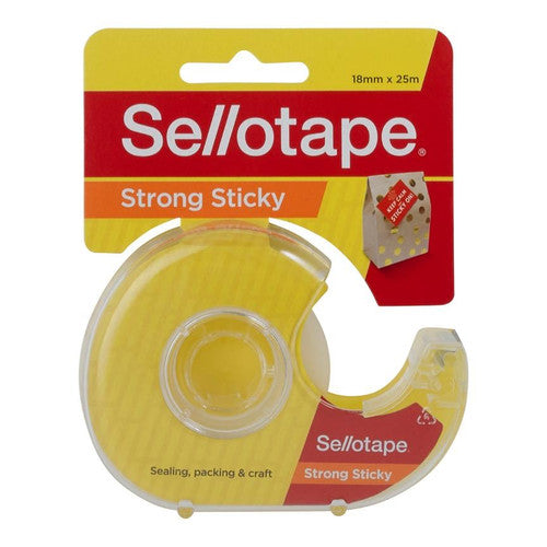 Sellotape Sticky Tape with Dispenser 18mm x 25m Pack of 8 - image 1