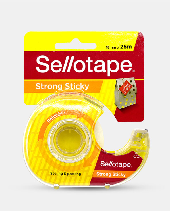 SELLOTAPE 18mm x 25m Tape Roll with Dispenser - front view