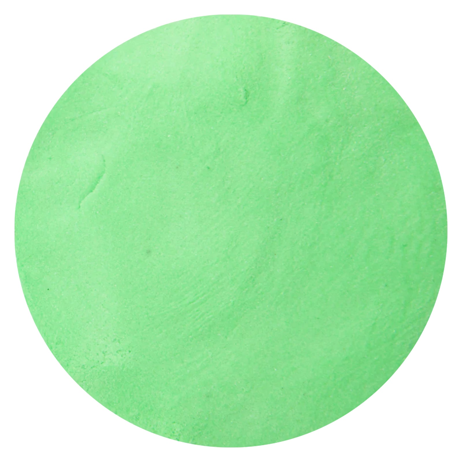 Close up view of soft textured green sensory cotton sand showing the smooth mouldable consistency ideal for tactile sensory play and creative learning activities.