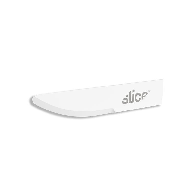 Slice #10520 curved ceramic craft blade at an angle on white, showing the rounded tip