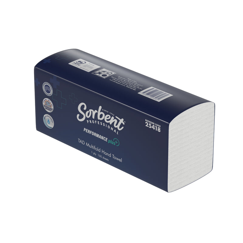 Sorbent Professional Performance Plus TAD Multifold pack from the side, reorder code 25418
