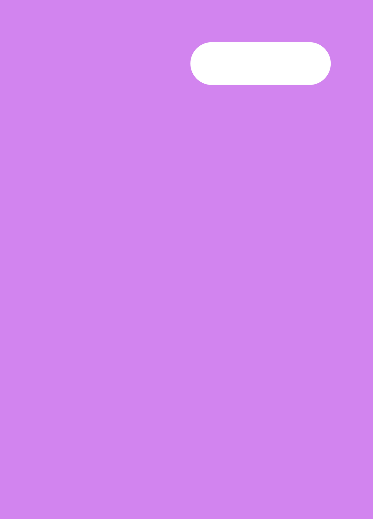 Spencil Lilac A4 Book Cover Pack of 6: front artwork, plain lilac purple cover, with white name and subject label cut-out