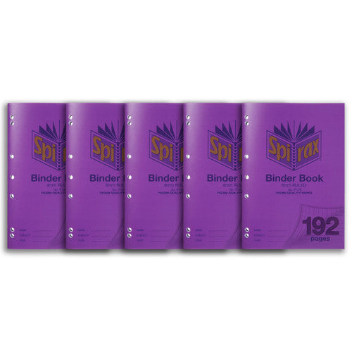 Spirax 128 A4 binder book with 192 pages and 8mm ruling, front cover view showing colour-coded identifiers