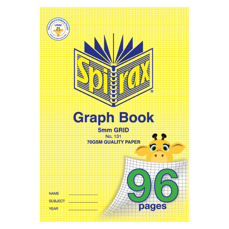 Spirax 131 A4 Graph Book 5mm Grid 96 Pages Pack of 10 - image 1