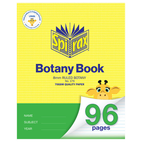 Spirax 179 Botany Book 225x175mm 96 page 8mm ruled yellow cover pack of 10