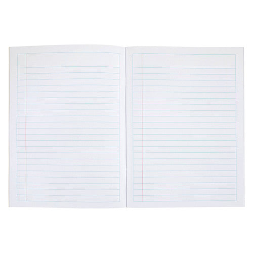 Pack of 10 Spirax 323 Super Size Project Books showing staple binding and side opening