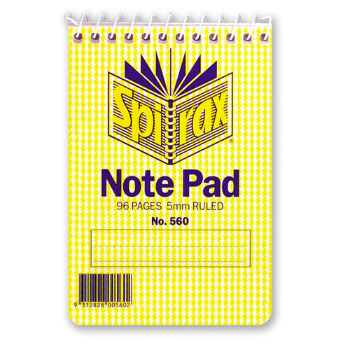 Spirax 56042 spiral pocket notebook top opening 112 x 77mm 96 pages 5mm ruled - white spiral binding, quality cardboard cover