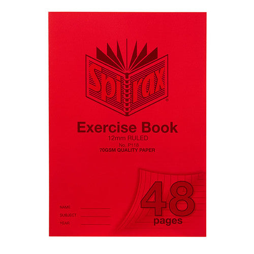 Spirax A4 12mm ruled 48 page exercise book with polypropylene cover, shown as a box of 20