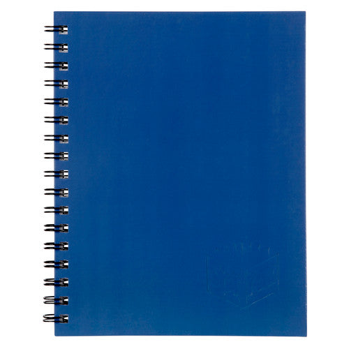 Spirax 511 Hard Cover Notebook in blue, front cover view showing spiral binding and size