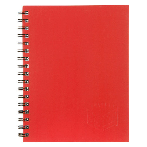 Front view of Spirax 512 A4 Hardcover Notebook with red cover on white background