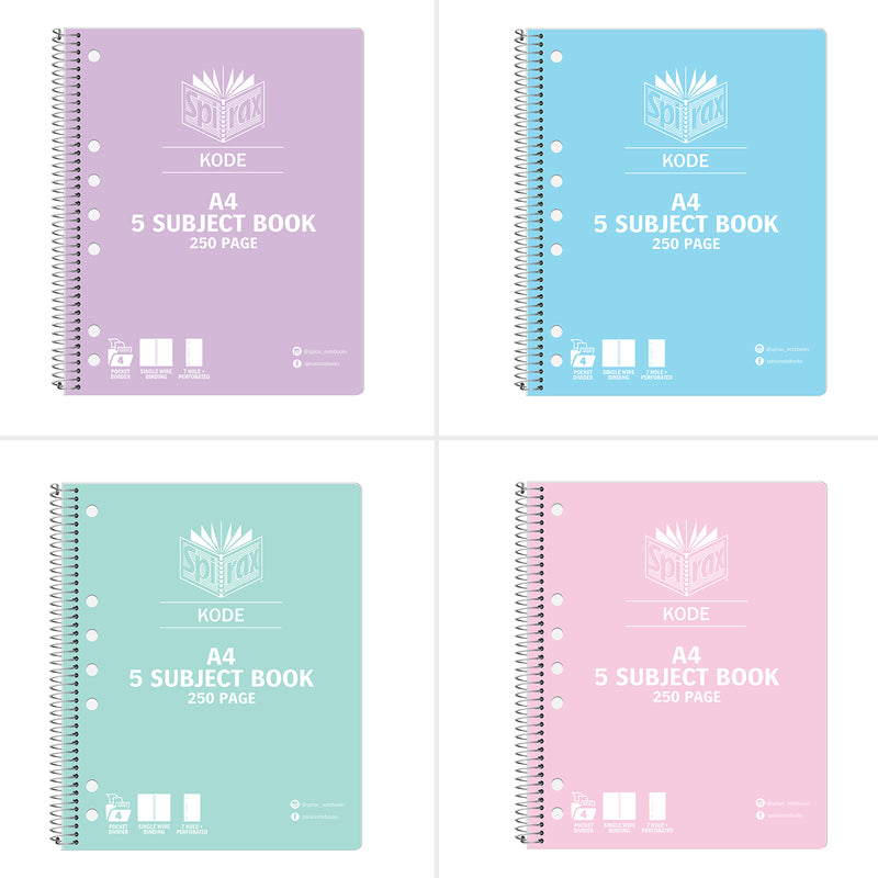 Spirax Metallic Kode A4 5-Subject Notebook Pack of 10 - image 2