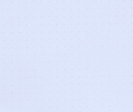 Close-up of the page ruling in the jet Spirax No. 437 journal, cropped from ACCO open page photo to show the evenly spaced grey dot grid on white paper