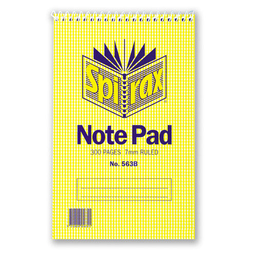 Spirax top-opening spiral reporter notebook 200x127mm with 300 ruled pages and quality protective covers