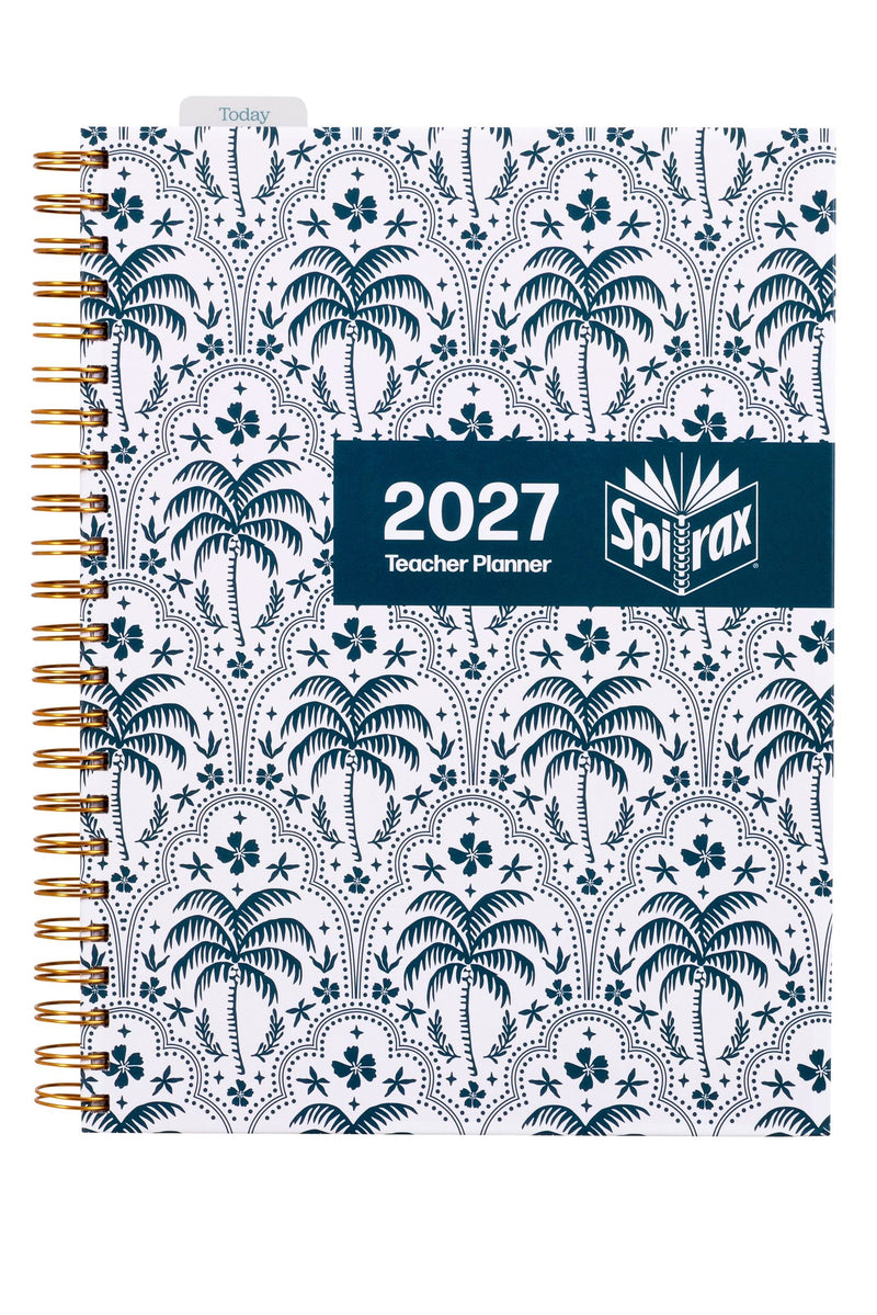 Spirax Schoolside Teacher Diary 2027 A4 Monthly and Weekly View Teal shown front on, the teal cover, closed flat against a plain background.
