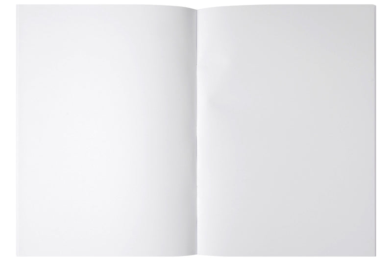 Open Spirax 152 scrapbook showing a two page spread of plain unruled white pages ready for drawing and pasting