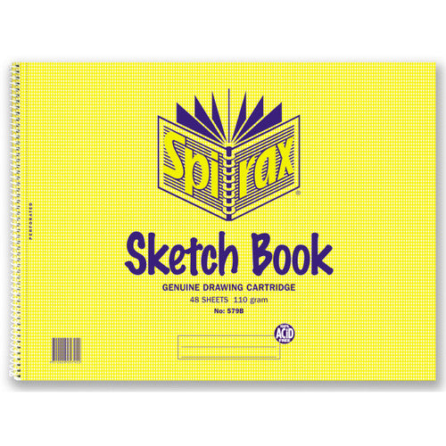 Spirax 56066 side-opening spiral sketch book, front cover view, 272 x 360mm