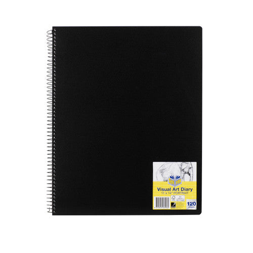 Spirax Visual Art Diary 11 x 14 inch portrait with black polypropylene cover and single wire binding, pack of 5