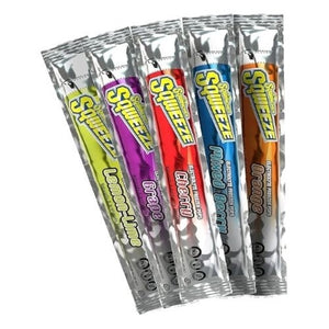 Sqwincher Sqweeze Frozen Electrolyte Pops 10 Pack in assorted flavours including Lemon Lime, Grape, Cherry, Orange and Mixed Berry