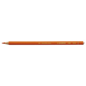 Single orange Stabilo All pencil with a sharpened orange lead, gold Stabilo All 8054 print and a green and black striped end