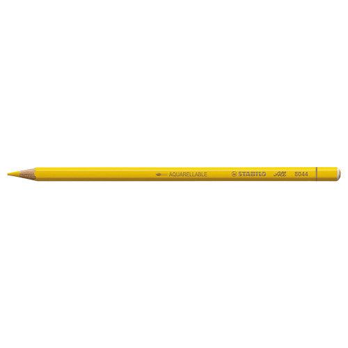 Stabilo All Pencil in yellow, wooden barrel, box of 12, suitable for glass metal plastic and paper surfaces