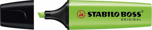 Close-up of Stabilo Boss Original chisel tip showing 2 mm and 5 mm line widths