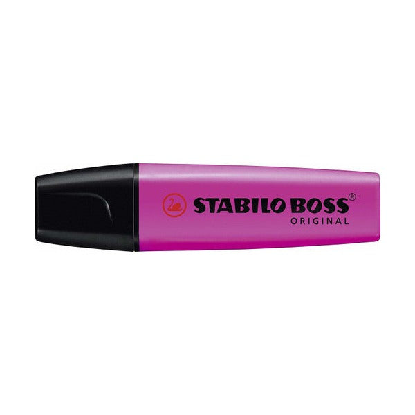 Stabilo Boss Original chisel tip highlighter in lilac, front view of single pen