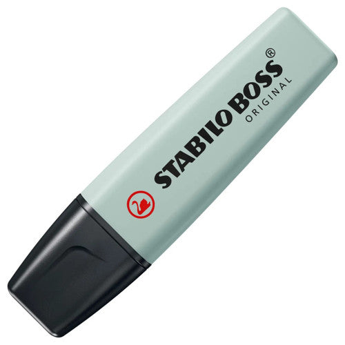 Stabilo Boss Original NatureColors Earth Green highlighter front view showing cap and barrel