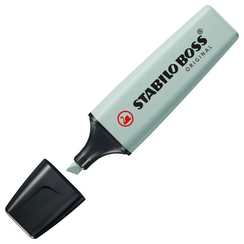 Box of 10 Stabilo Boss Original NatureColors Earth Green highlighters closed box top view