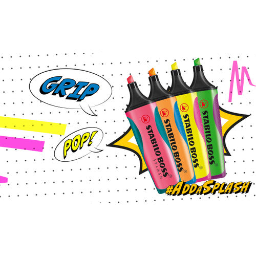 Stabilo Boss Splash Highlighter Box of 10 Pink