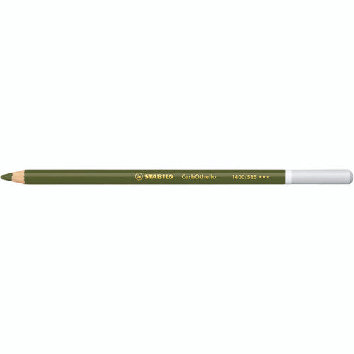 Stabilo CarbOthello chalk-pastel coloured pencil in olive green on a white background