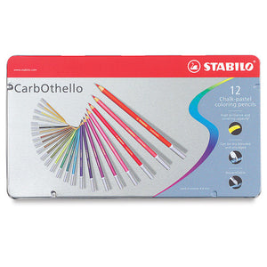 Stabilo CarbOthello chalk-pastel coloured pencil tin containing 12 assorted colours