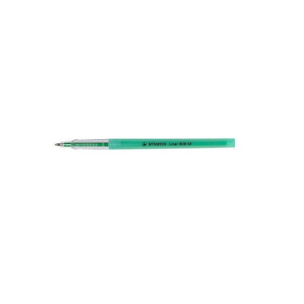 Stabilo Liner 808 Ballpoint Pen Medium 0.45mm Green Box of 10 - image 1