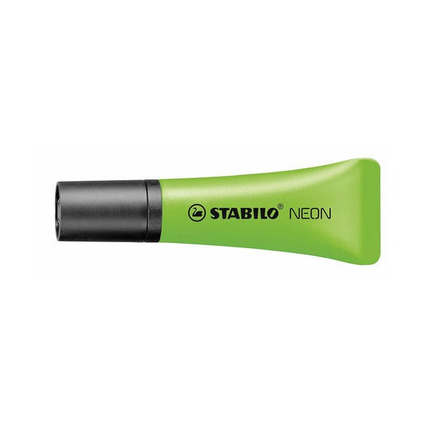 Stabilo Neon Green Highlighter box of 10 on white background